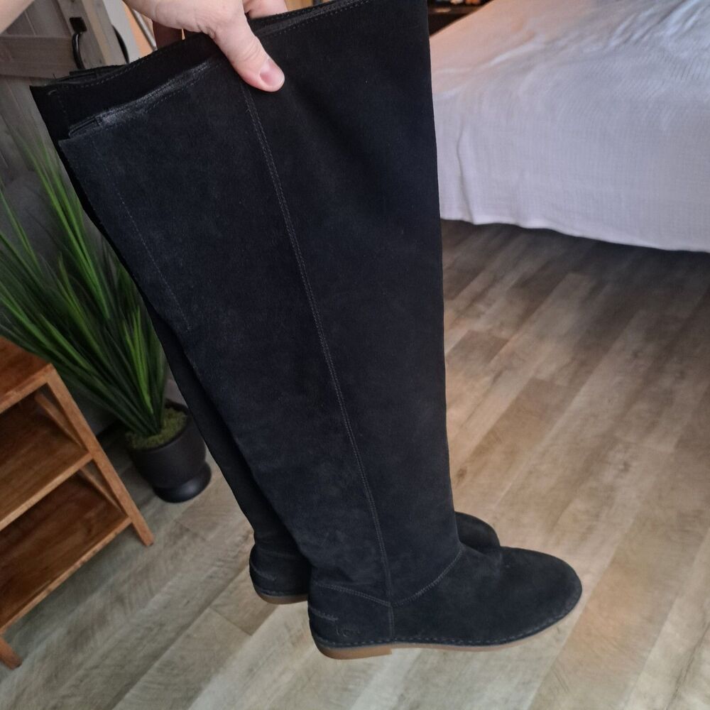 NEW Ugg Loma Size 9.5 Over The Knee Suede Leather Black Boots